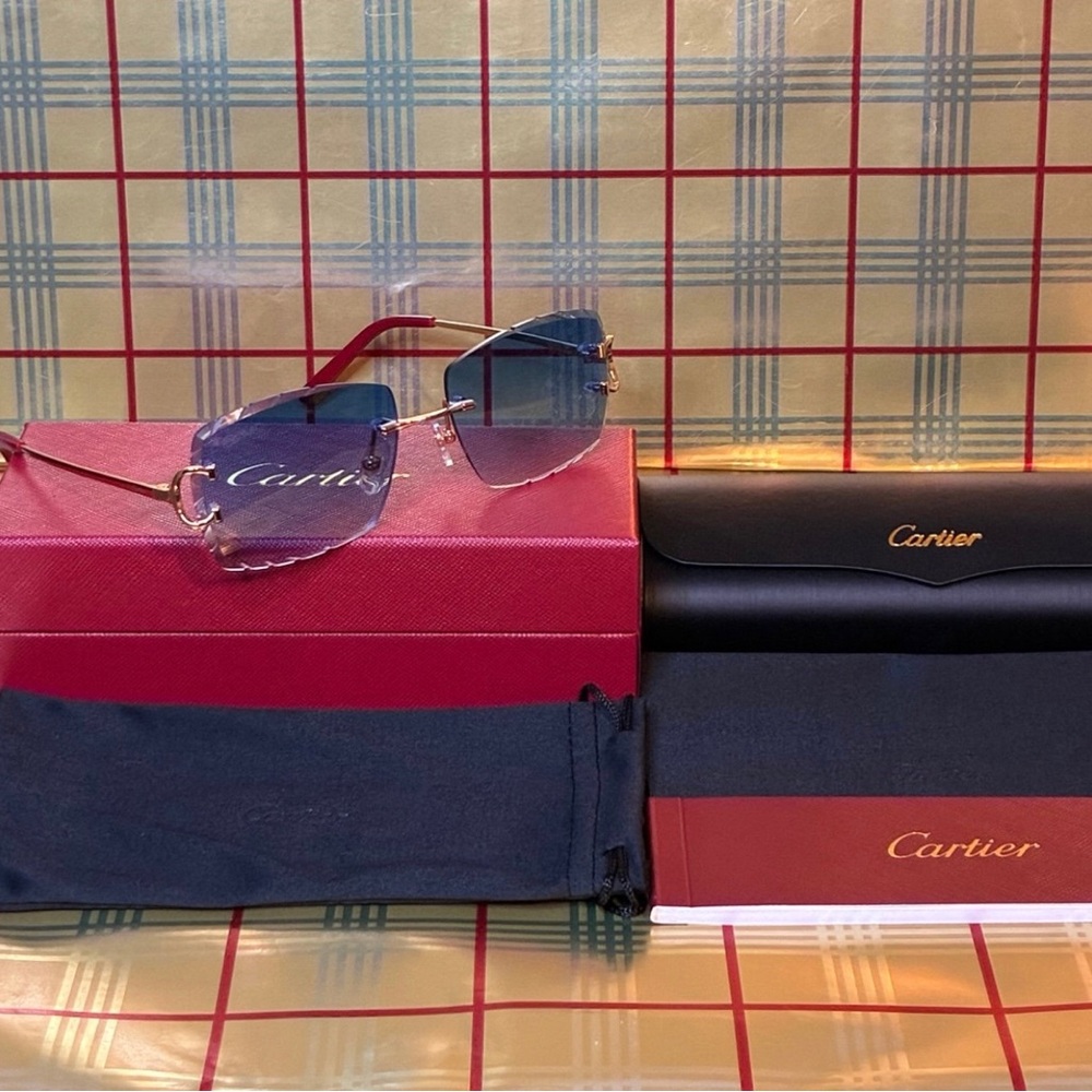 Cartier Unisex Big C Rimless Sunglasses